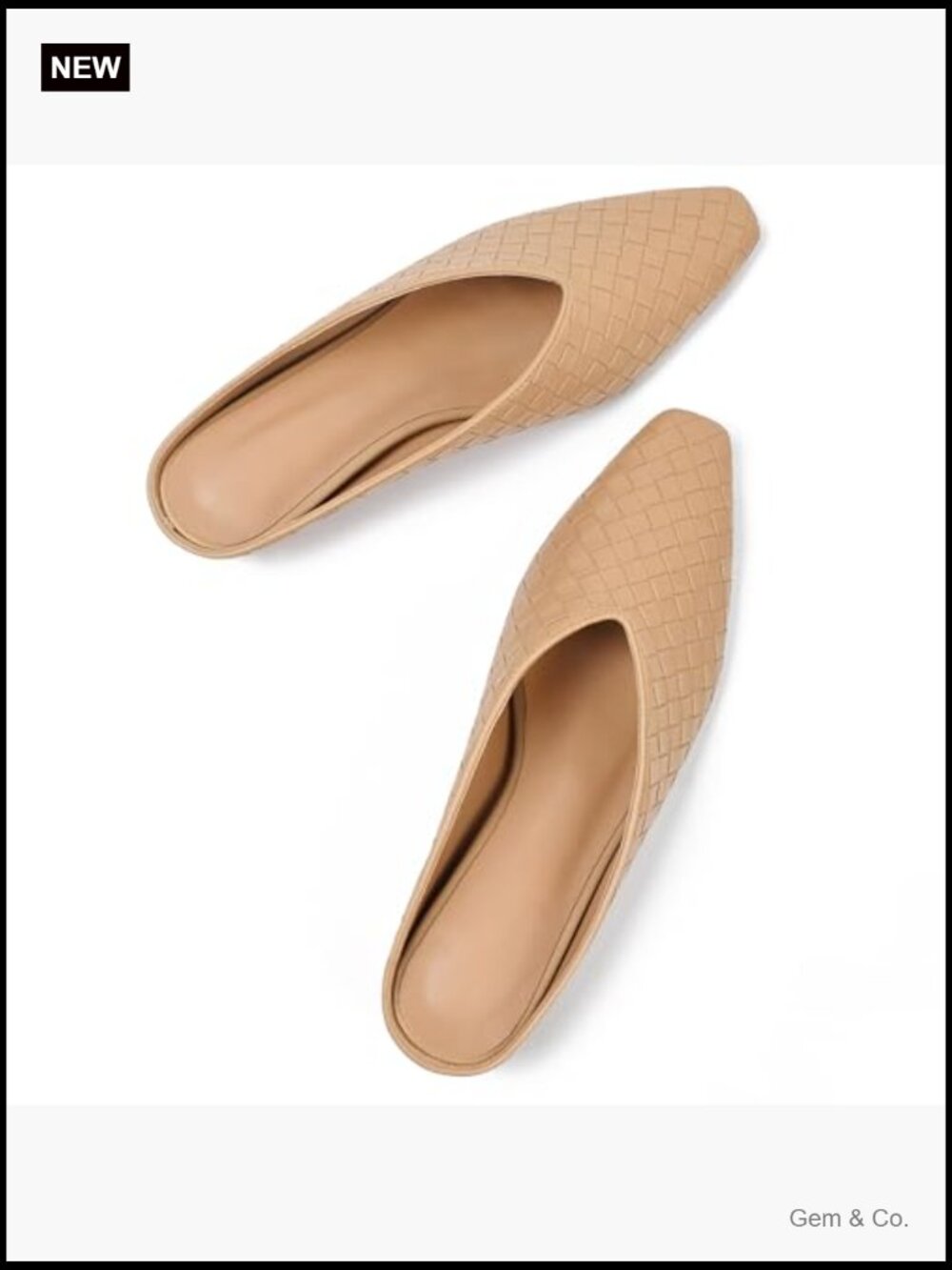 Woven Square Toe Slip On Mules Women Hidden Wedge Metallic Slides - Picture 7 of 7